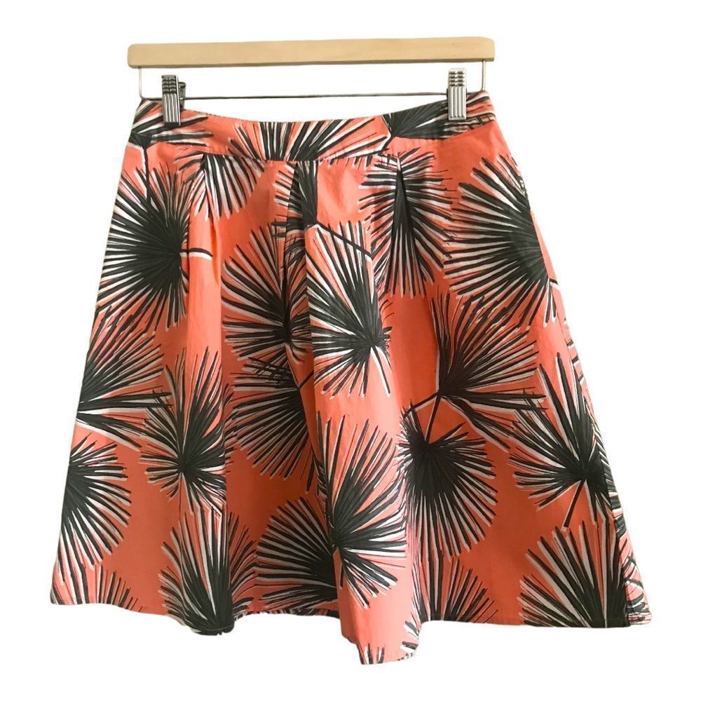 A NEW DAY Skirt Pockets Full Pull On Apricot W/Green Size Small